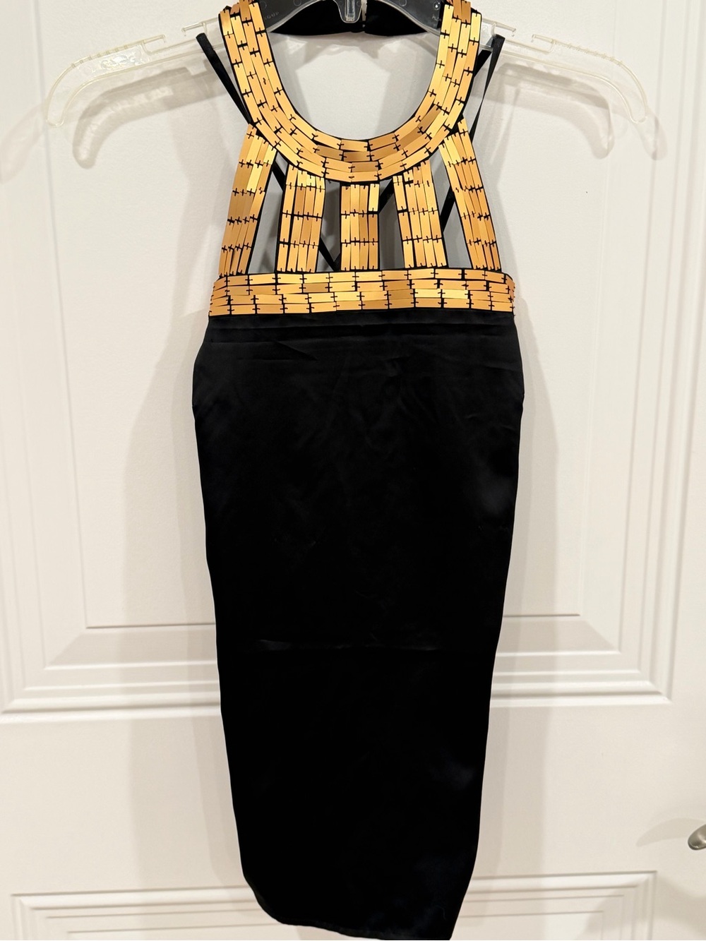 Embellished Black & Gold Halter Blouse